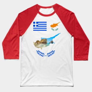 Greece & Cyprus Flag - Petra Tou Romiou Baseball T-Shirt